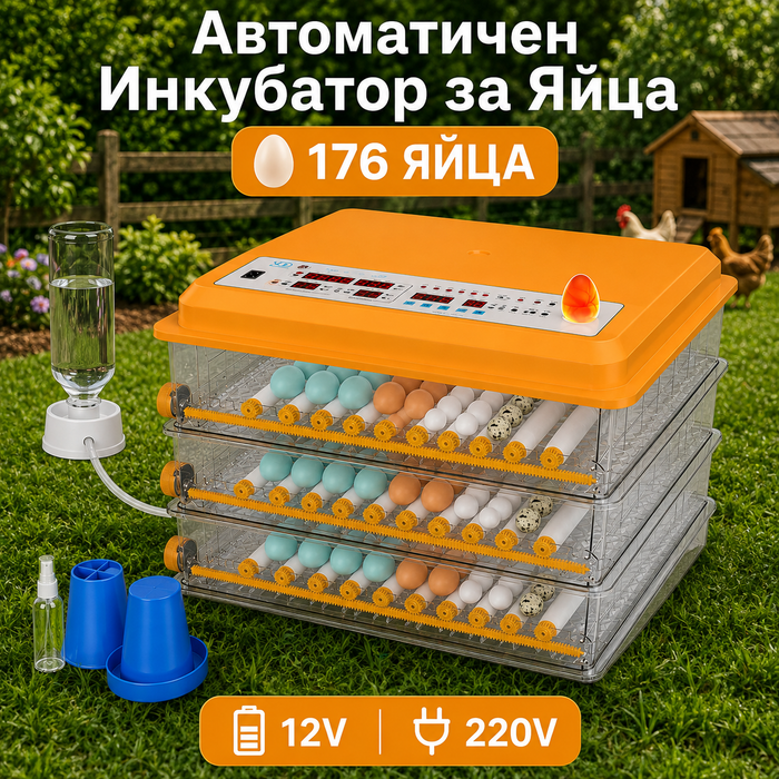 Автоматичен инкубатор за яйца с термоизолиращ стиропорен калъф