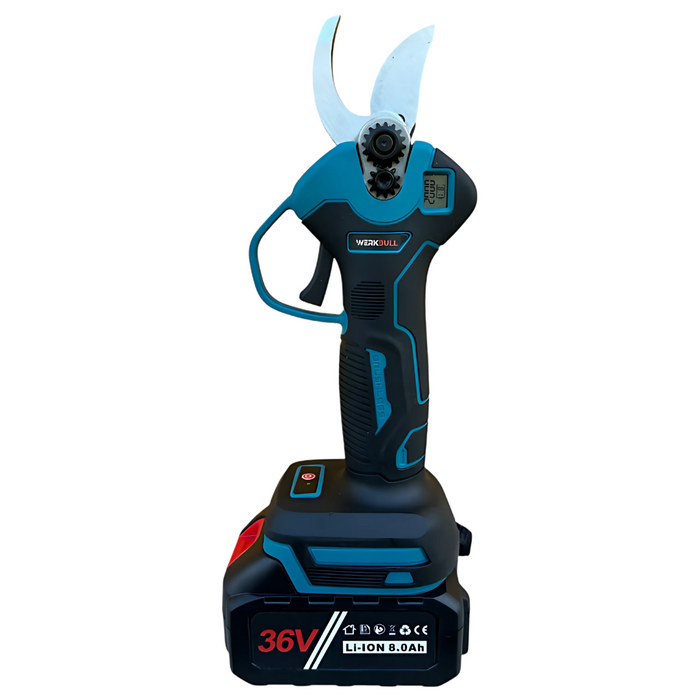 Промо 2в1 комплект WerkBull Акумулаторна Лозарска ножица с дисплей и Безчетков Трион с автоматично омасляване