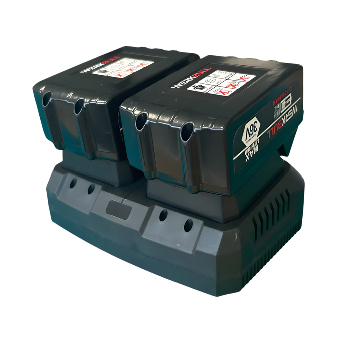 Немска акумулаторна резачка WerkBull 36V 10Ah + 2 вериги и ръкавици