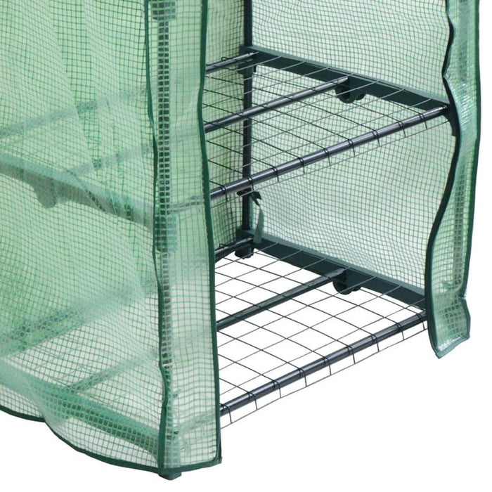 Мини парник-оранжерия за разсад с 4 рафта – 90×49×160 см, стоманена рамка