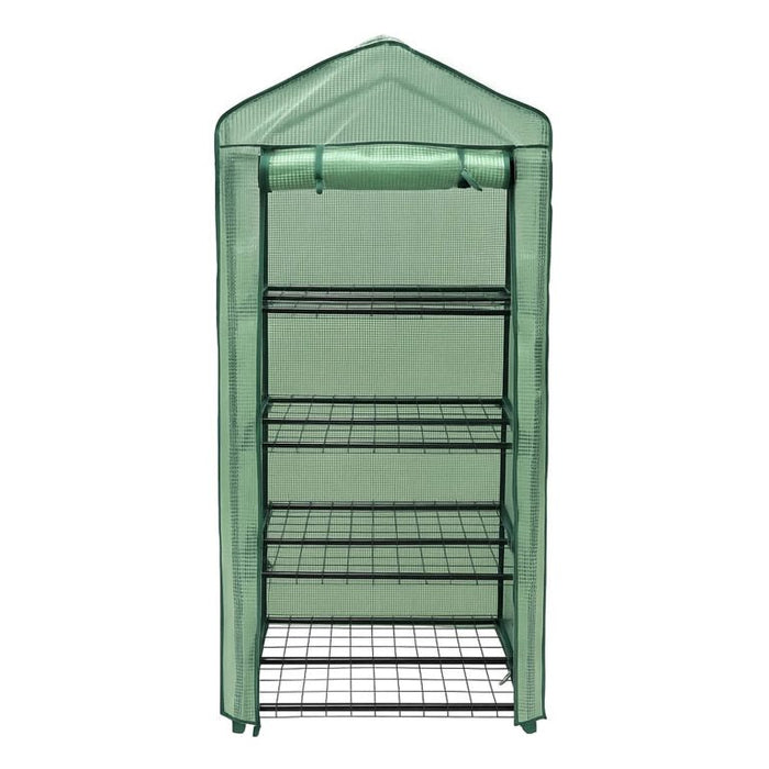 Мини парник-оранжерия за разсад с 4 рафта – 90×49×160 см, стоманена рамка