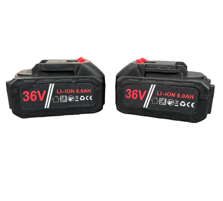 Немска акумулаторна Безчеткова резачка 25см. с Автоматично Омасляване и дисплей за нивото на батерията + две закалени вериги