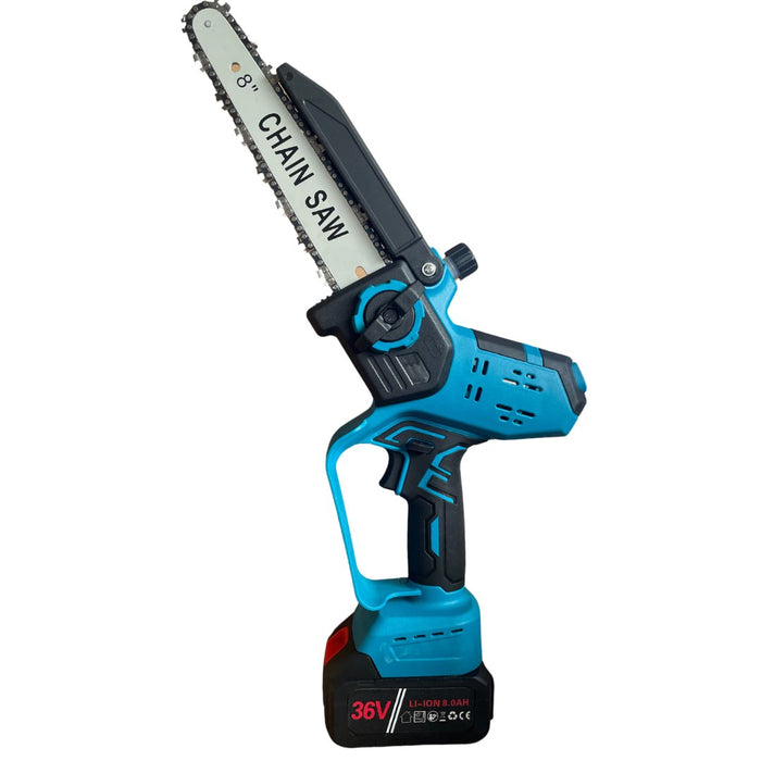 Немска акумулаторна Безчеткова резачка 25см. с Автоматично Омасляване и дисплей за нивото на батерията + две закалени вериги