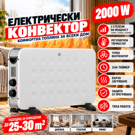 Турбо конвектор 2000 W – снимка 1